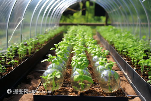 溫室中的蔬菜幼苗